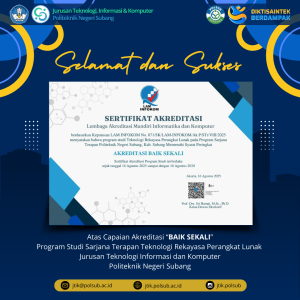 Selamat atas Akreditasi Baik Sekali: Prodi D4 TRPL POLSUB